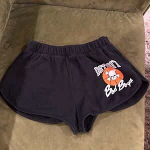 Detroit Bad Boys Black Graphic Women's Shorts